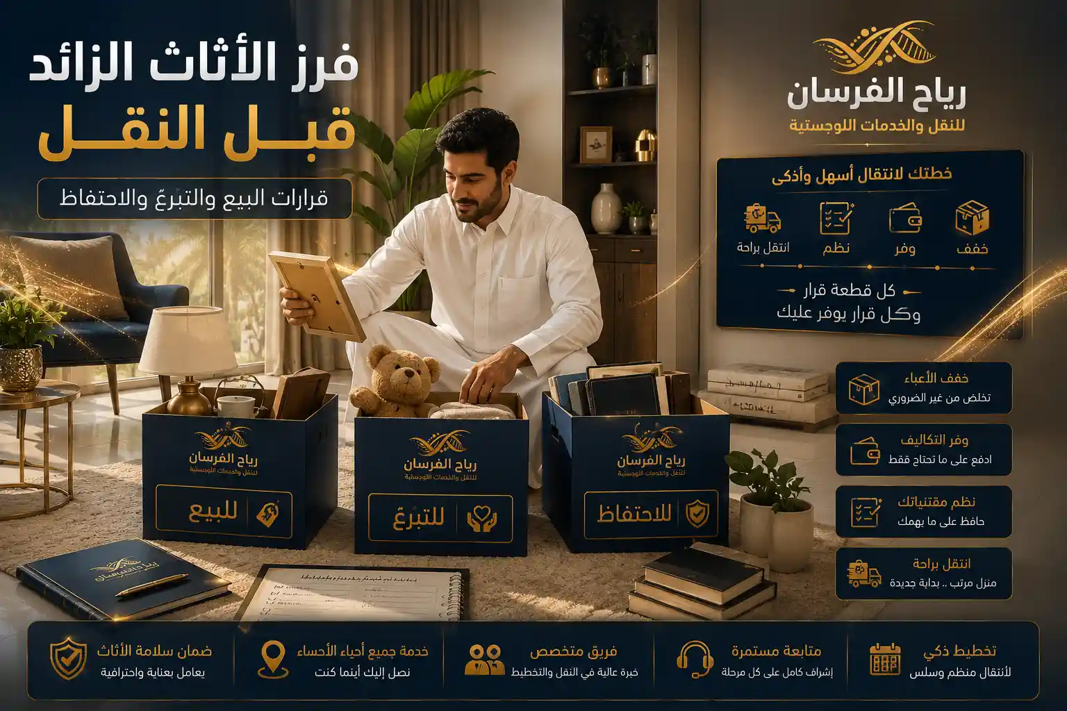 التخلص من الأثاث الزائد قبل النقل: دليل البيع والتبرّع والفرز